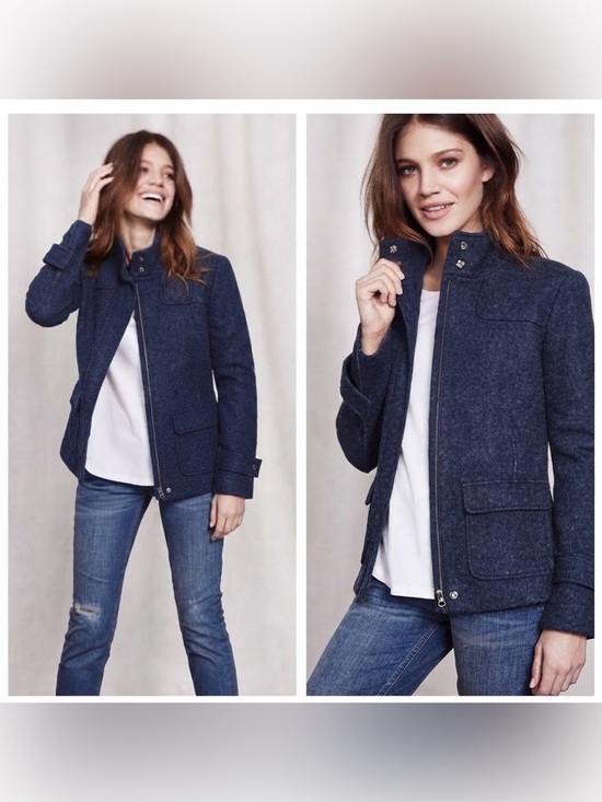 Boden Jackets & Blazers - Boden Classic Tailored Wool Blend Stand Collar Jacket Coat US 4 UK 8